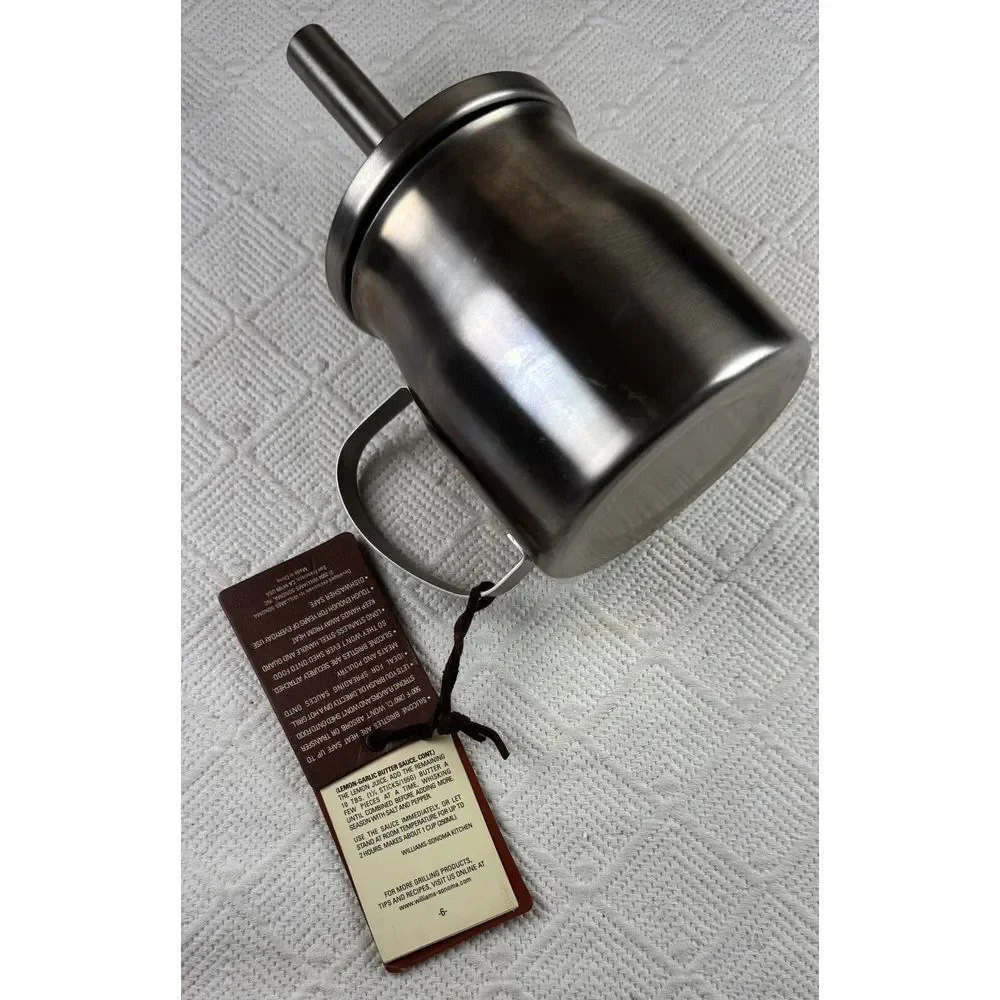 Williams-Sonoma Stainless Steel BBQ Sauce Pot Handle & Silicone Basting Brush‎